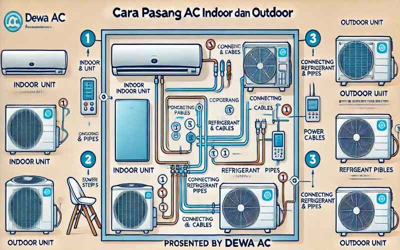Cara Pasang AC Indoor dan Outdoor Cara Pasang AC Indoor dan Outdoor