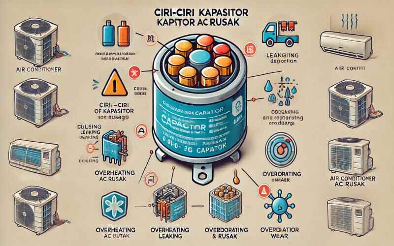 Ciri-Ciri Kapasitor AC Rusak Ciri-Ciri Kapasitor AC Rusak