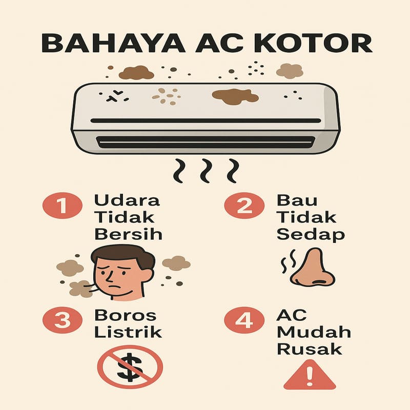 Bahaya AC Kotor Jika Tidak Segera Dicuci